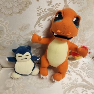 Snorlax & Charmander Plush Pokémon Nintendo Hasbro Play By Play Vintage Pokemon